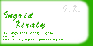 ingrid kiraly business card